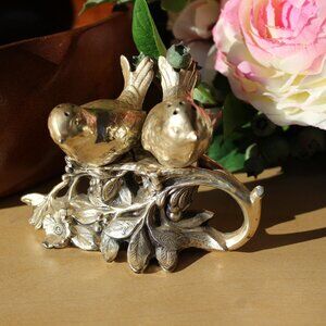 Vintage W.B. Weidlich Bros Silver Plated birds on Branch Salt & Pepper Shakers